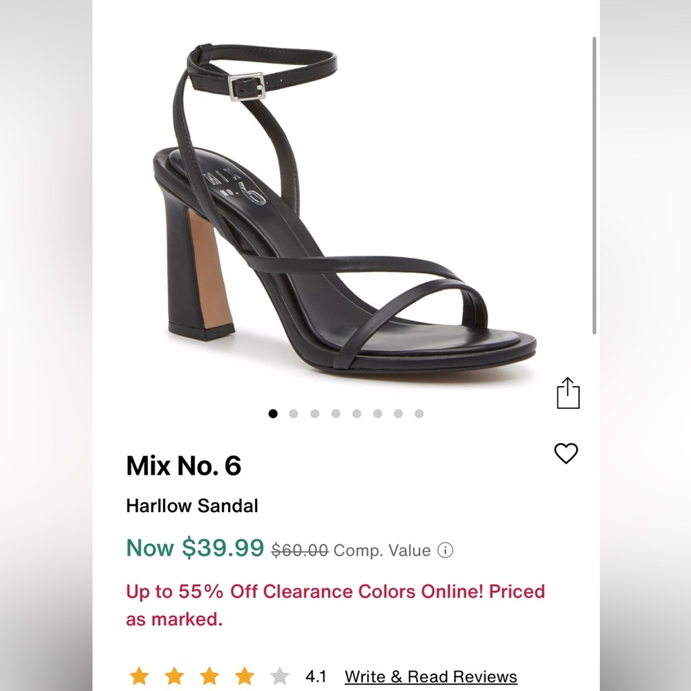 Mix No. 6 Harlow Black Sandal